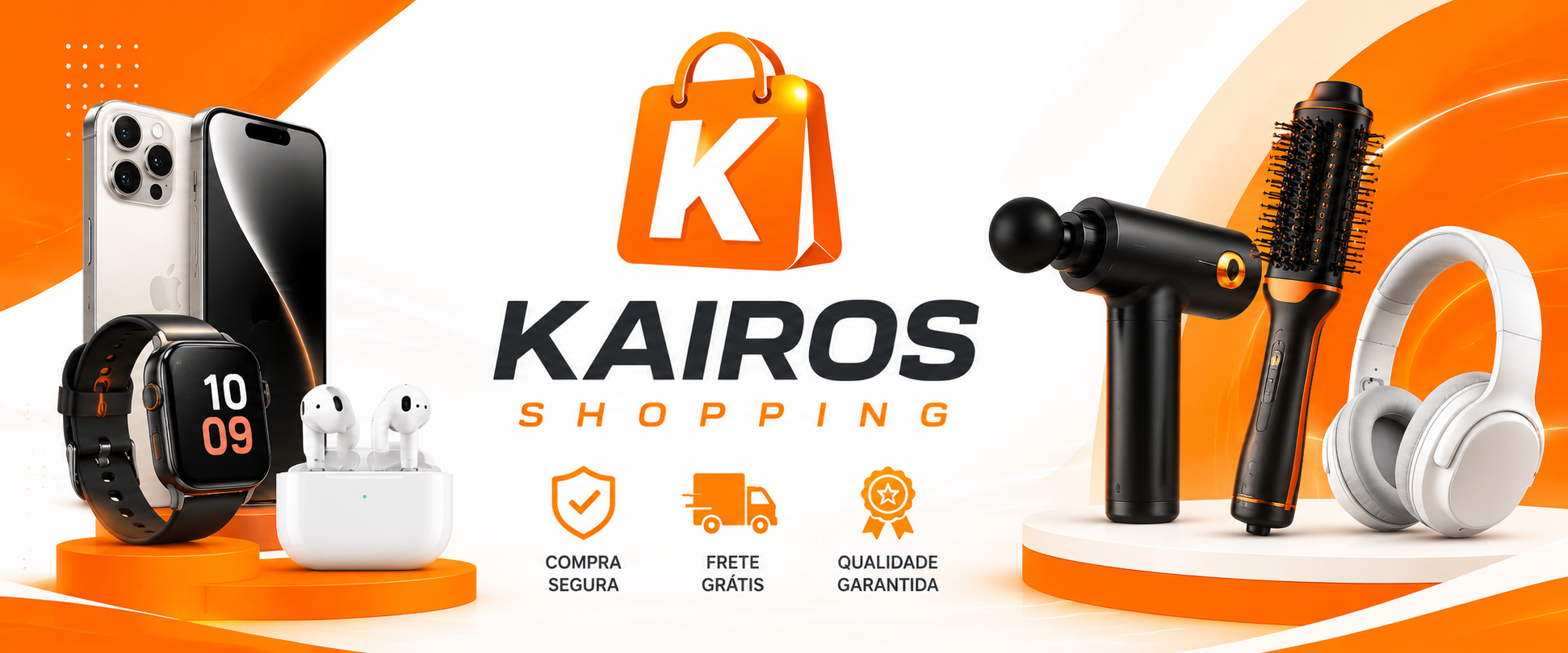 Banner Kairos Shopping com produtos selecionados